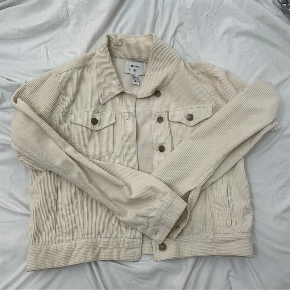 Forever 21 Off White Corduroy Jacket